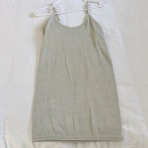 Ribbed Light Green Women's Body-con Dress